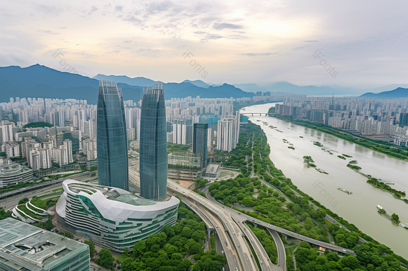 江畔高楼福州闽江北cbd航拍商务建筑,高清,摄影图,摄影图片,图片大全,摄影图免费下载